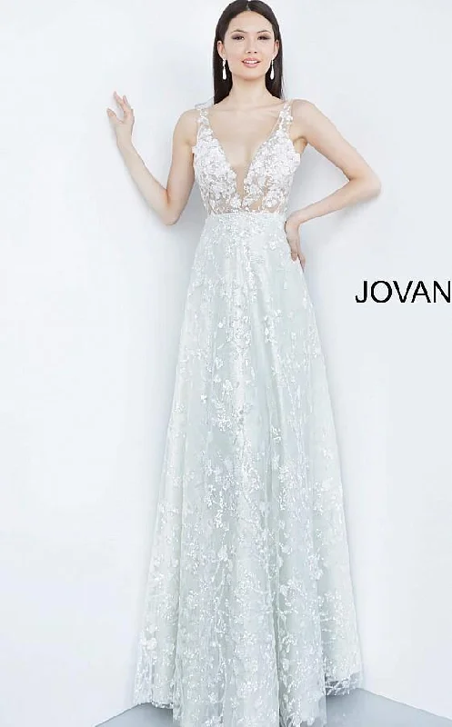 Savings You Can’t Ignore!Jovani 03462 Prom Long Sleeveless Sheer Bodice Gown