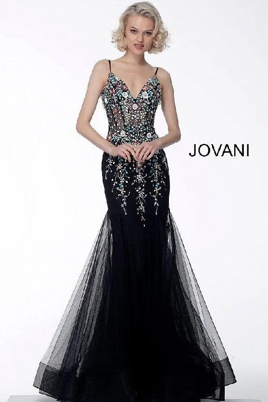 Best Deals Just for You!Jovani 63659 Long Spaghetti Strap Mermaid Prom Gown