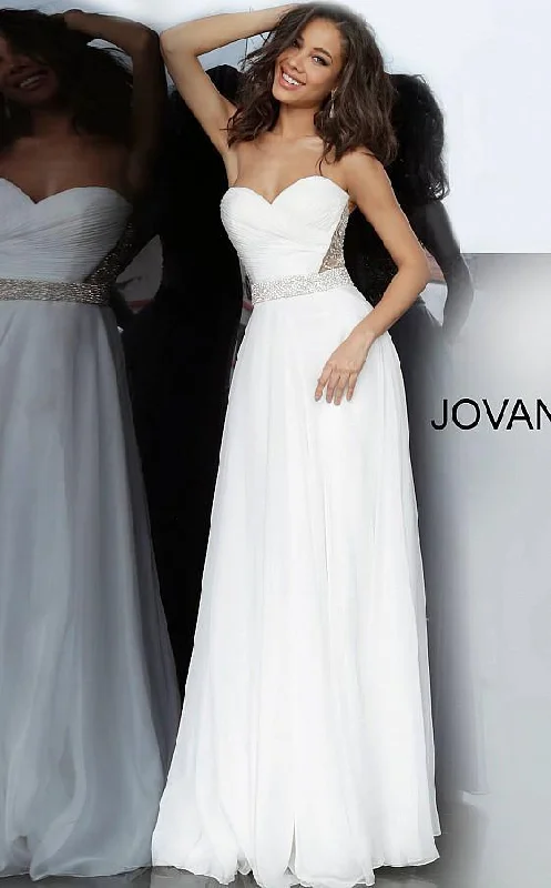 Score Huge Discounts Today!Jovani 0045 Prom Long Pleated Bodice Strapless Gown