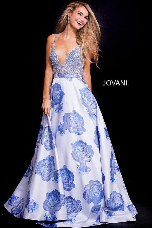 Today Only – Don’t Miss It!Jovani 58673 Prom Long Spaghetti Strap Floral Dress