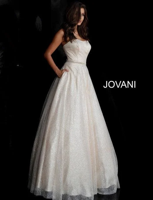 Shop More, Spend Less!Jovani 66955 Prom Long Strapless Glitter Ball Gown