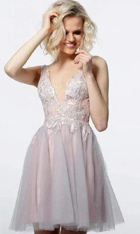 Savings You Can’t Ignore!Jovani 3939 Sleeveless Short Homecoming Dress
