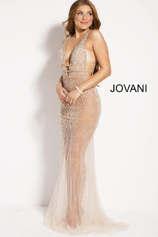 Shop Today, Save Tomorrow!Jovani 51272 Sparkling Sheer Plunging Long Evening Dress