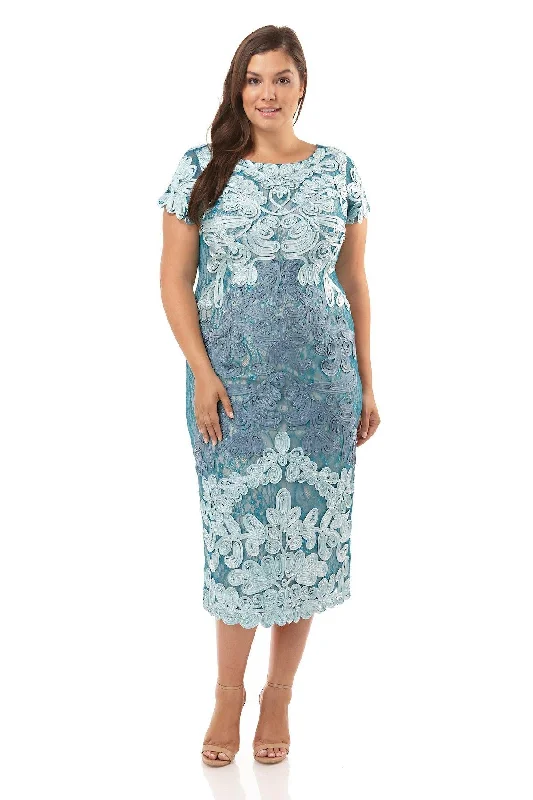 Get More, Spend Less – Shop Now!JS Collections Tea Length Plus Size Dress 865626W