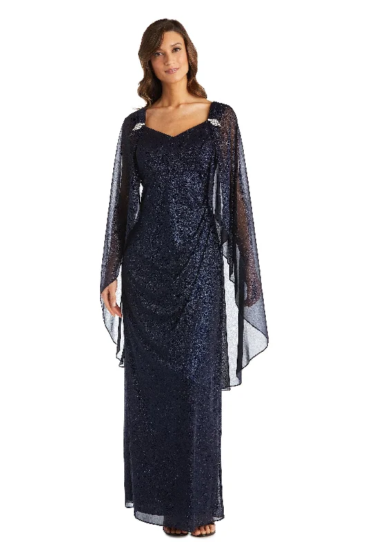 Instant Savings Await!R&M Richards 2384 Long Mother Of Bride Cape Dress Sale