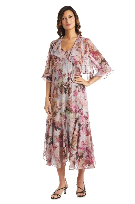 Save Like Never Before!R&M Richards 7925P Long Petite Floral Chiffon Dress Sale