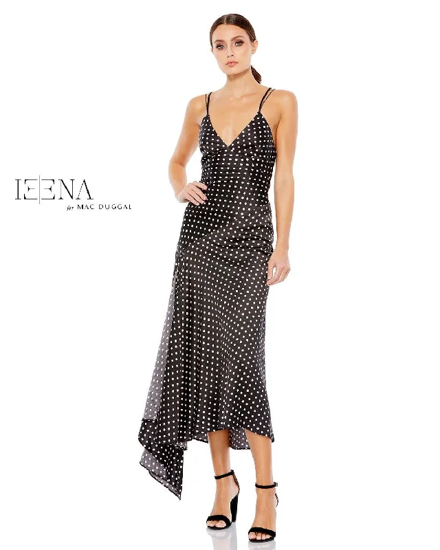 Unlock Huge Savings Now!Mac Duggal 2146 Tea Length Satin Polka Dot Gown