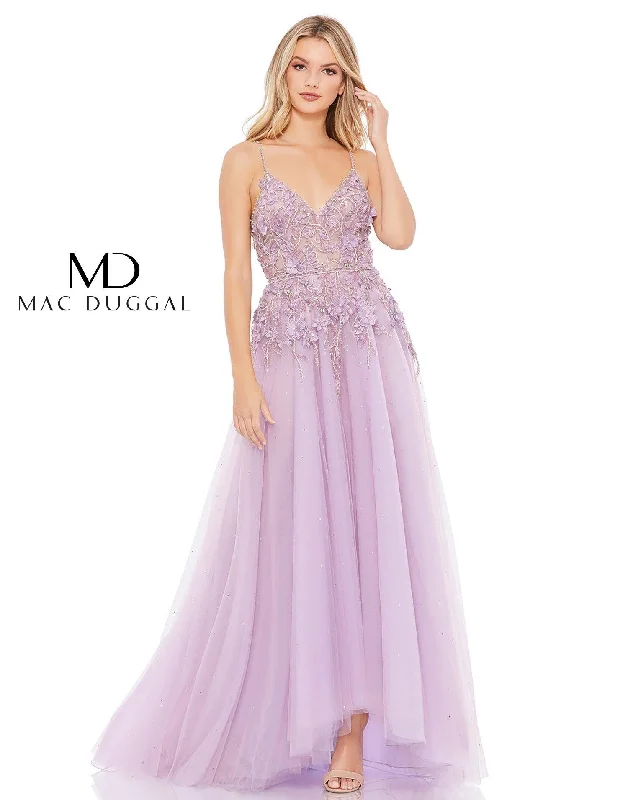Incredible Savings Inside!Mac Duggal 11207 High Low Spaghetti Strap Prom Gown