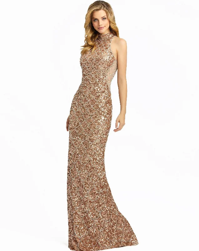 The Best Offers Are Here!Mac Duggal 4818 Long Formal Metallic Evening Dress