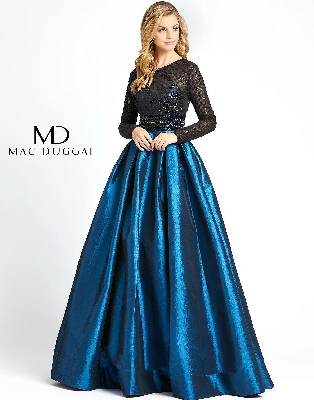 Unbeatable Prices!Mac Duggal 62883 Long Sleeve Beaded Lace Ball Gown Sale