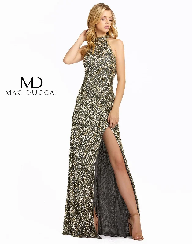 New Discounts Just Dropped!Mac Duggal 4112 Prom Long Halter Evening Dress Sale