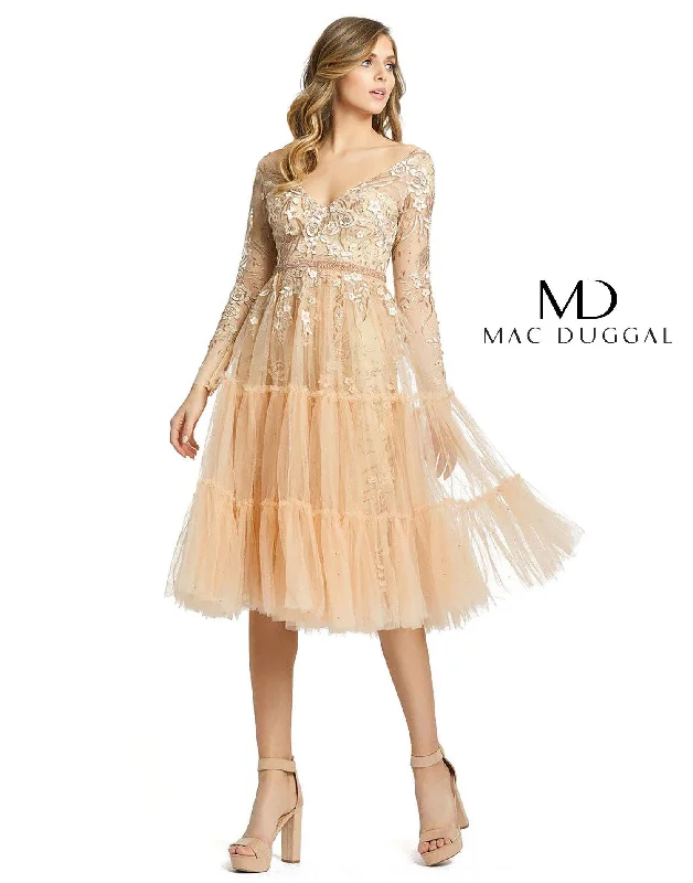 Stock Up and Save!Mac Duggal 67547 Short Long Sleeve Cocktail Dress