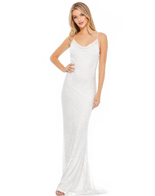 Best Price of the Season!Mac Duggal 93557 Slinky Pearl Lace Up Gown