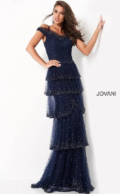 Your Wallet Will Thank You!Jovani 04859 Off the Shoulder Beaded Evening Dress