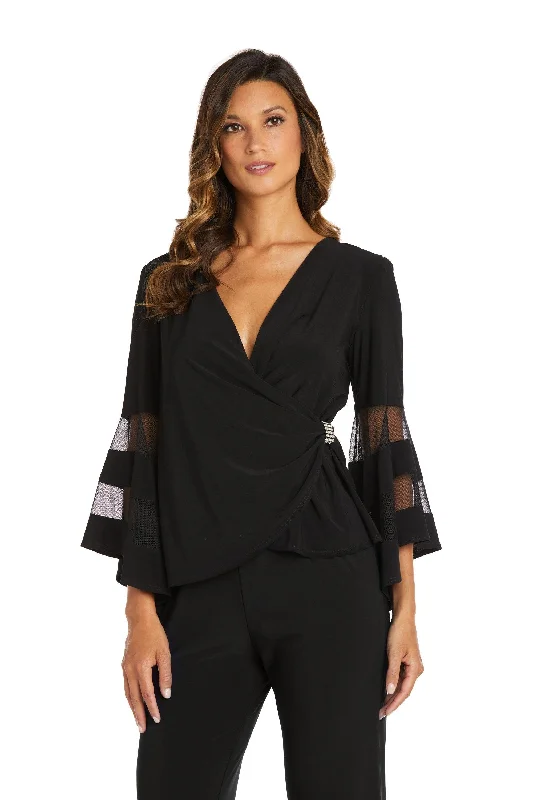 Limited Time Offer!R&M Richards 9248 Bell Sleeve Wrap Top