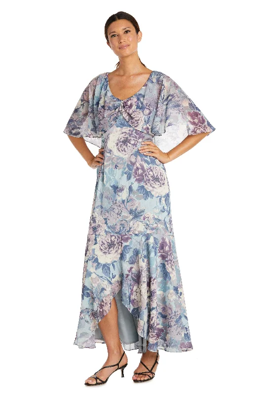 Your Shopping Spree Starts Here!R&M Richards 7950 High Low Floral Chiffon Dress Sale