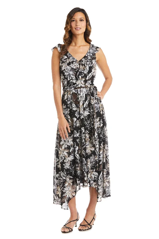 Time to Snag a Bargain!R&M Richards 7664 High Low Ruffle Petite Dress Sale