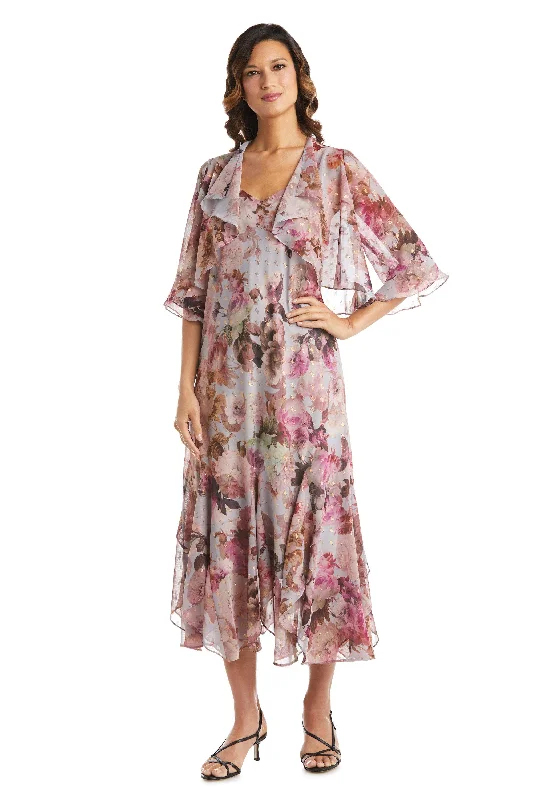 Buy One, Get One Free!R&M Richards 7925P Long Petite Floral Chiffon Dress