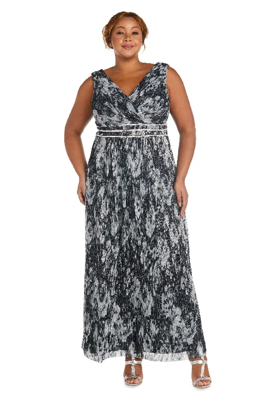 Limited-Time Price Drop!R&M Richards 7178W Long Plus Size Metallic Dress
