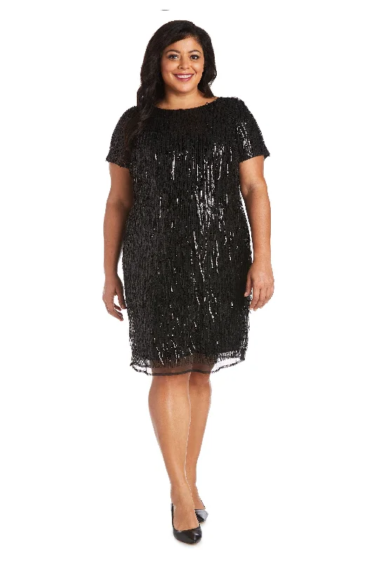 Time to Save Big!R&M Richards 7071W Short Plus Size Sequins Dress Sale