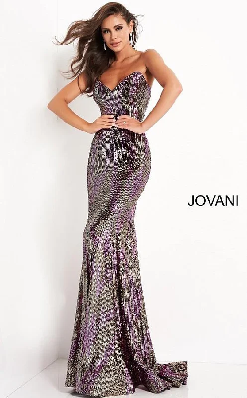 Biggest Sale of the Season!Jovani 04155 Long Strapless Sequin Prom Dress
