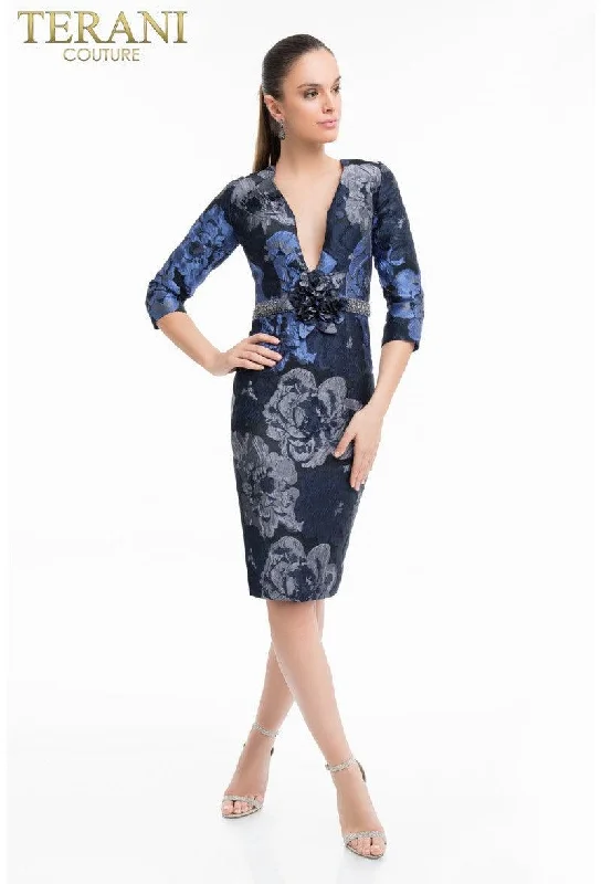 Your Best Deals Are Here!Terani Couture 1821C7020 Long Sleeve Short Dress