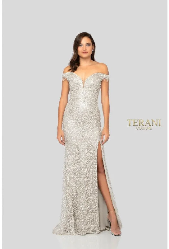 The Best Deals Won’t Wait!Terani Couture 1911GL9516 Off Shoulder Long Prom Dress