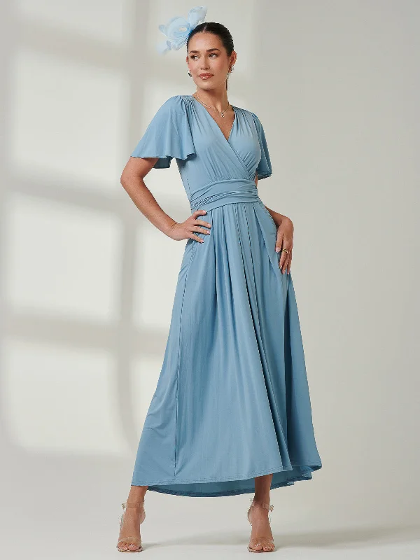 Bigger Savings, Better Shopping!Angel Sleeve Super-Smooth Jersey Maxi Dress, Blue