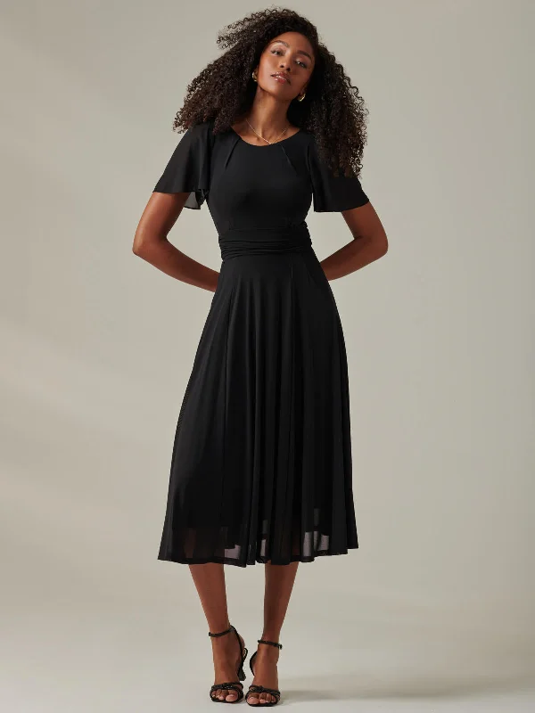 Everything Must Go!Ayla Plain Mesh Maxi Dress, Black