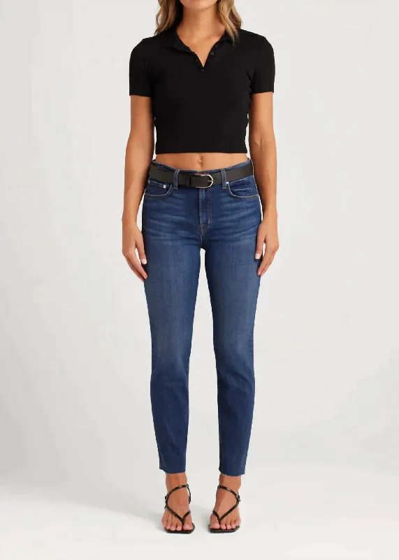 Buy More, Pay Less!Bree Mid Rise Stright Crop Jean In Deja Blue