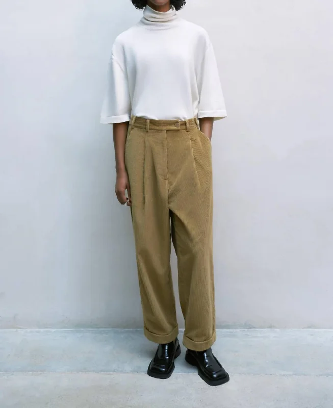 Your Favorite Items on Sale Now!Cotton Corduroy Masculine Pants In Miel
