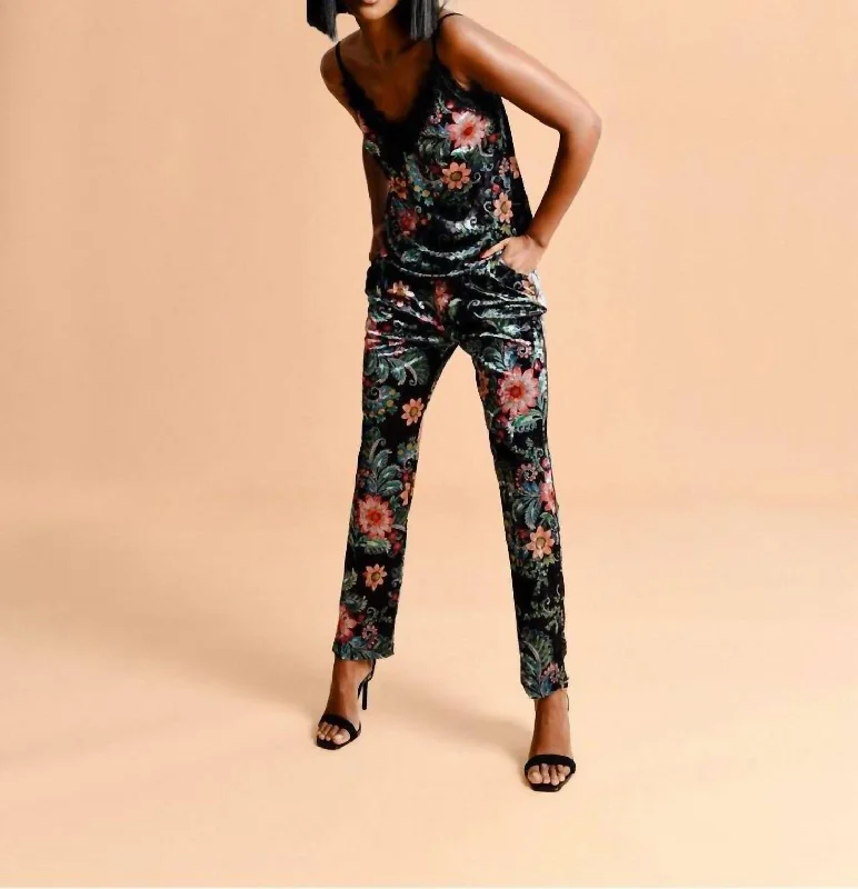 Limited Stock Available!Freya Floral Velvet Pant