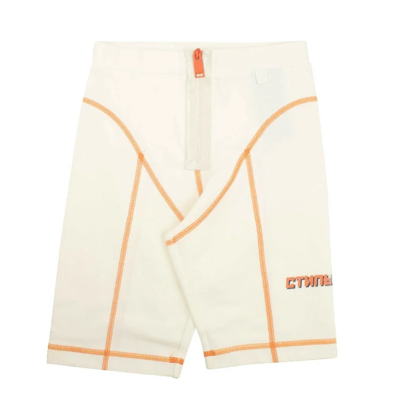 Shop More, Spend Less!Heron Preston Stitch Biker Shorts - White/Orange