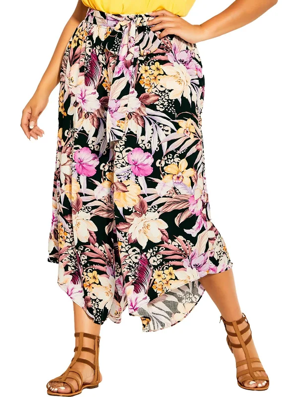 Lowest Prices Guaranteed!Juniors Womens Floral Print Crinkled Wide Leg Pants