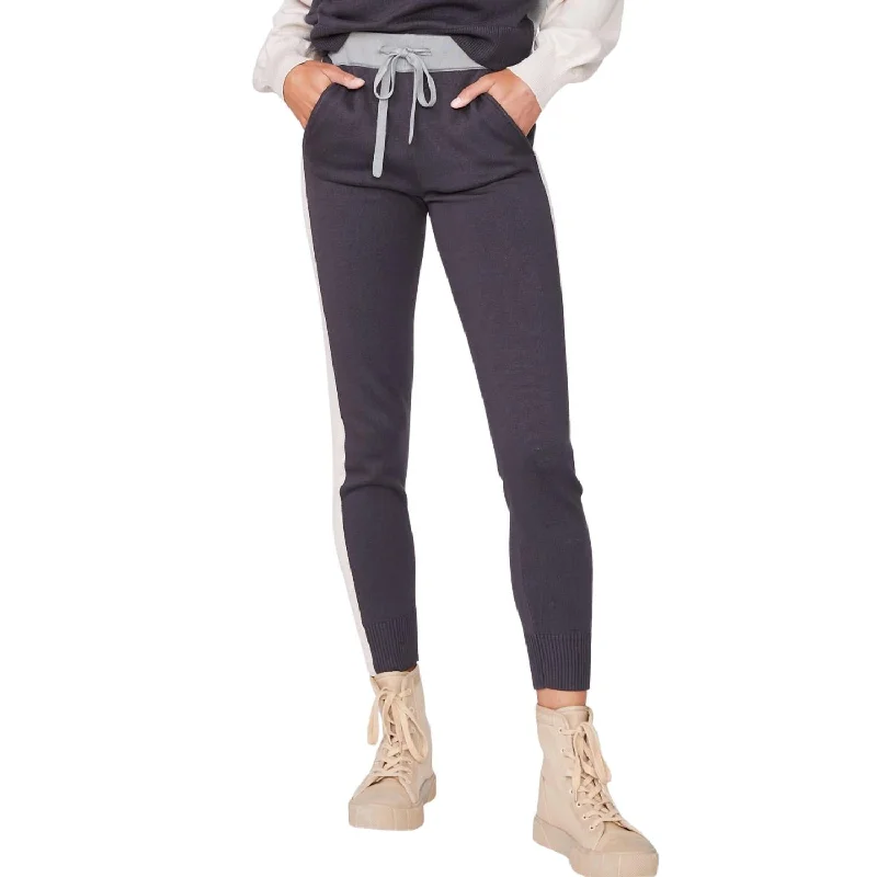 Crazy Discounts Inside!Knit Colorblock Jogger In Faded Black/bone/Grey