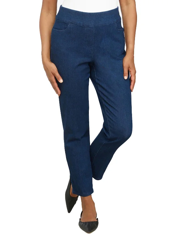 Every Deal is a Steal!Petites Womens Mid Rise Modern Fit Straight Leg Jeans
