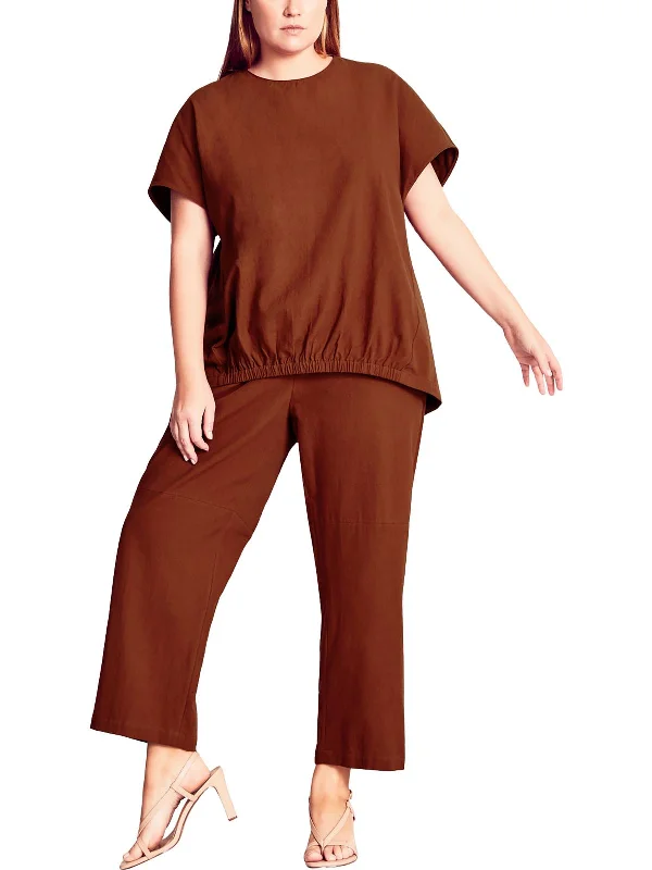 Mega Sale Happening Now!Plus Womens Linen Blend Linen Wide Leg Pants