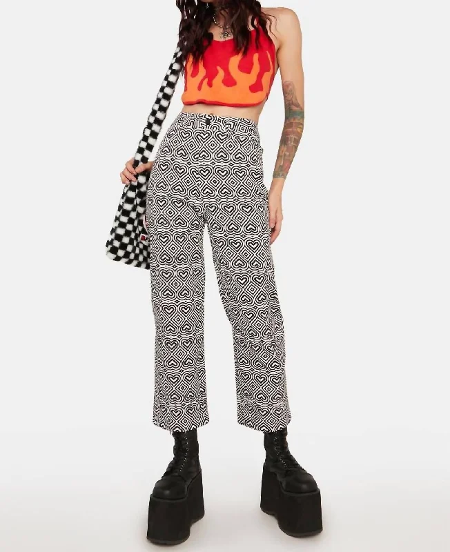 Save More When You Shop More!Prudence Mono Print Heart Jean In Black/white