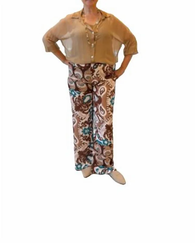 Biggest Sale of the Season!Quartz Silky Boho Pants In Brown Multi