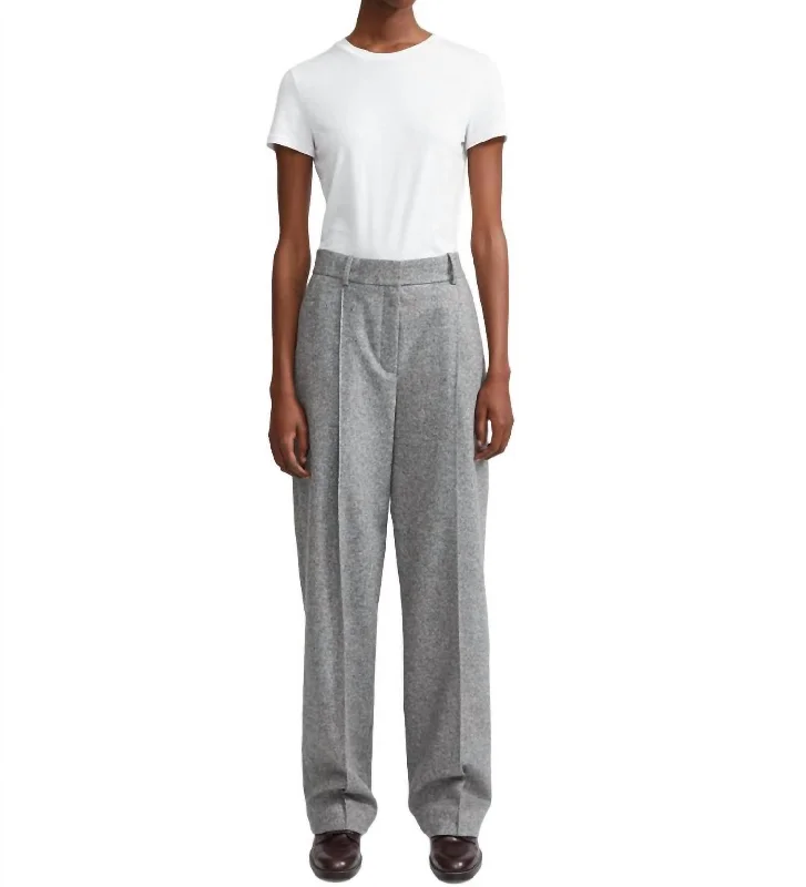 Every Deal is a Steal!Speckled Wool Pleated Trouser In Grey