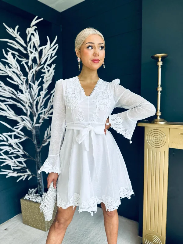The Best Offers Are Here!Stephanie Embellished Mini Dress White