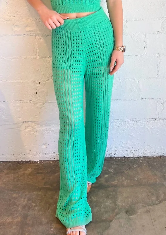 Exclusive Savings This Week!Summer Knit Wide Leg Pant In Green