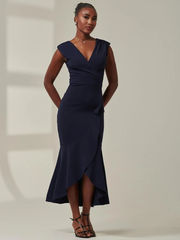 Your Favorite Sale is Back!Tara Sleeveless Draped Maxi Dress, Navy