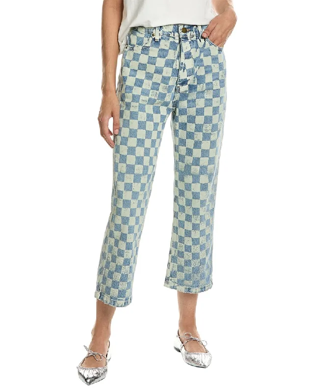 Hot Deals You Can’t Resist!THE GREAT The Hero Indigo Check Stamp Jean