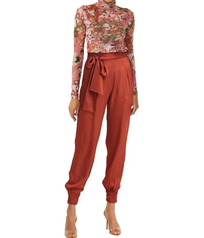 Huge Savings – Act Now!Vep Pant In Burnt Orange Satin