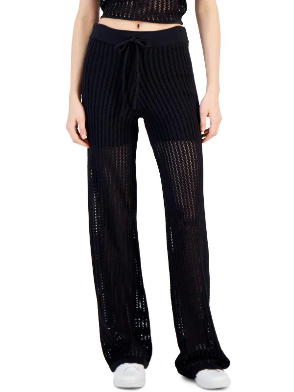 Your Dream Deal is Here!Womens Crochet Knit Straight Leg Pants