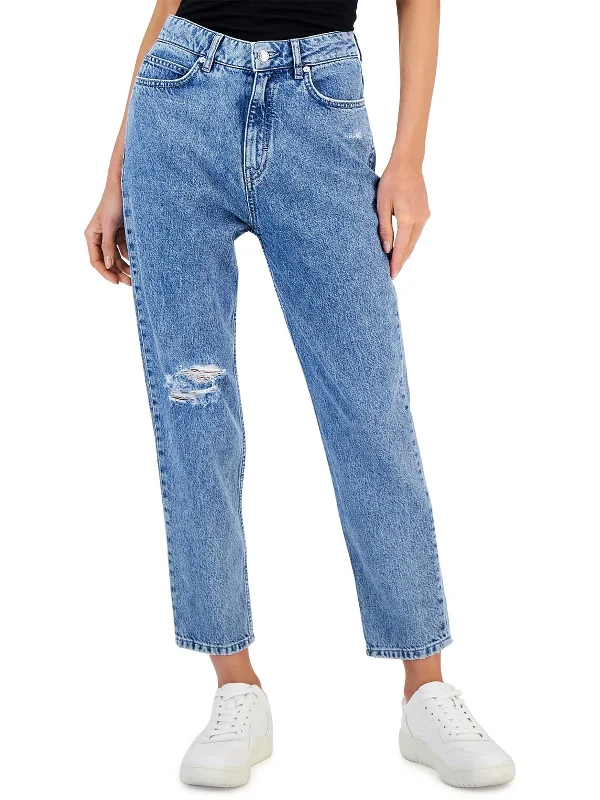 Exclusive Offers You’ll Love!Womens Distressed Denim Straight Leg Jeans