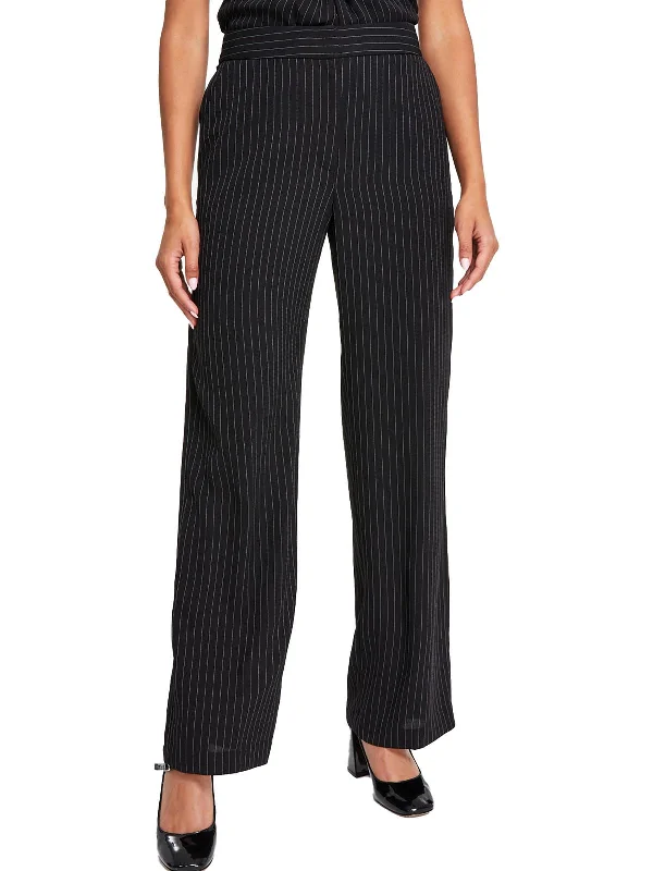 New Discounts Just Dropped!Womens Pinstripe Knit Wide Leg Pants