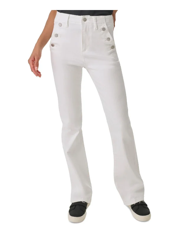 Don't Miss Out!Womens Solid Denim Flared Jeans