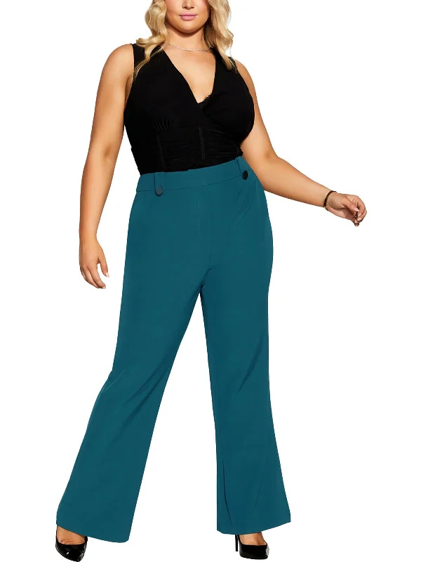 Incredible Savings Inside!Womens Solid Polyester Wide Leg Pants